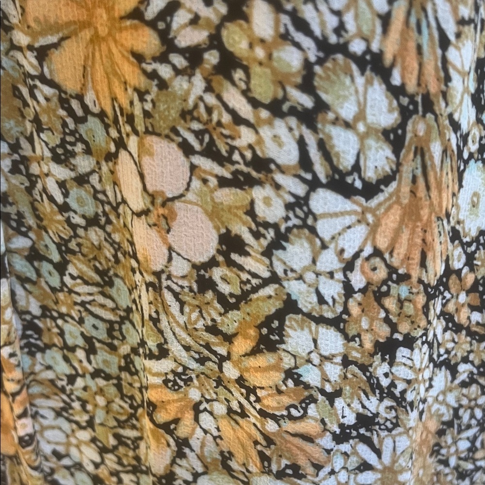 Free People Floral Long Sleeve Maxi Dress - Black and Gold - Picture 5 of 5